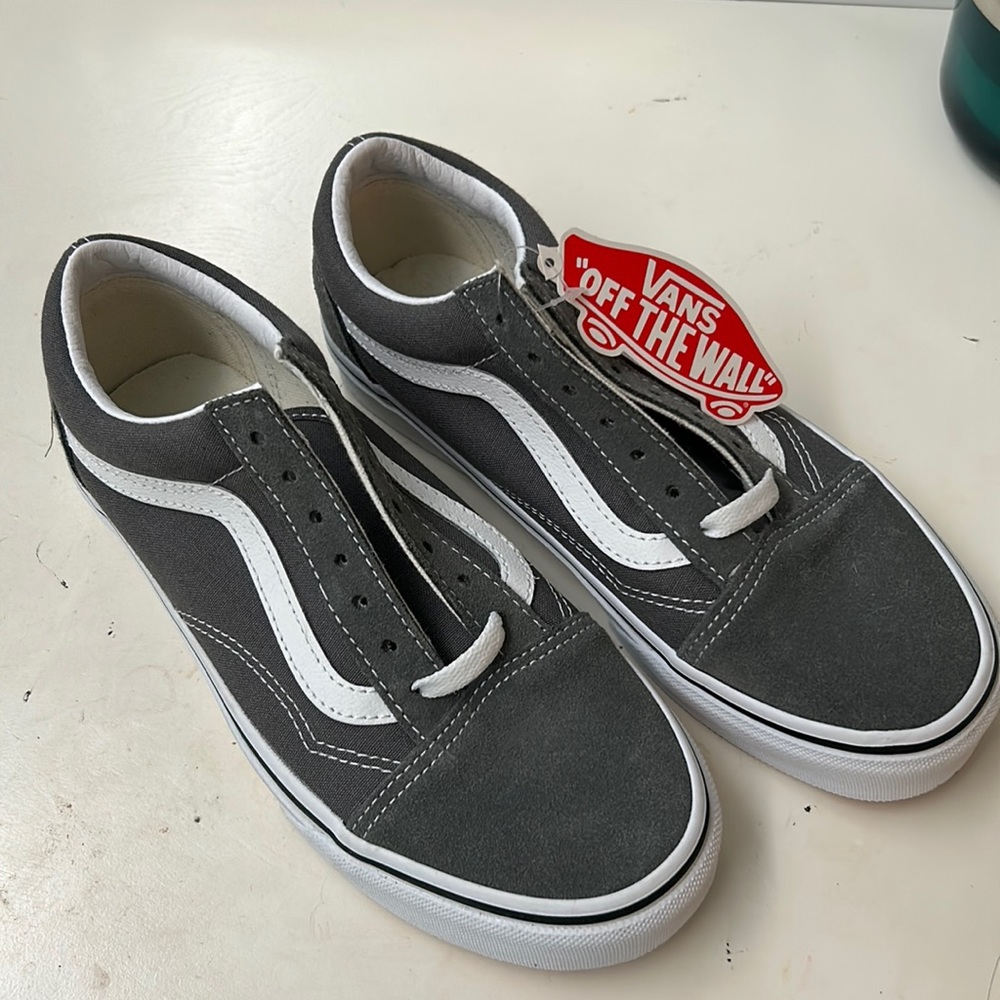brand new grey lace up vans!